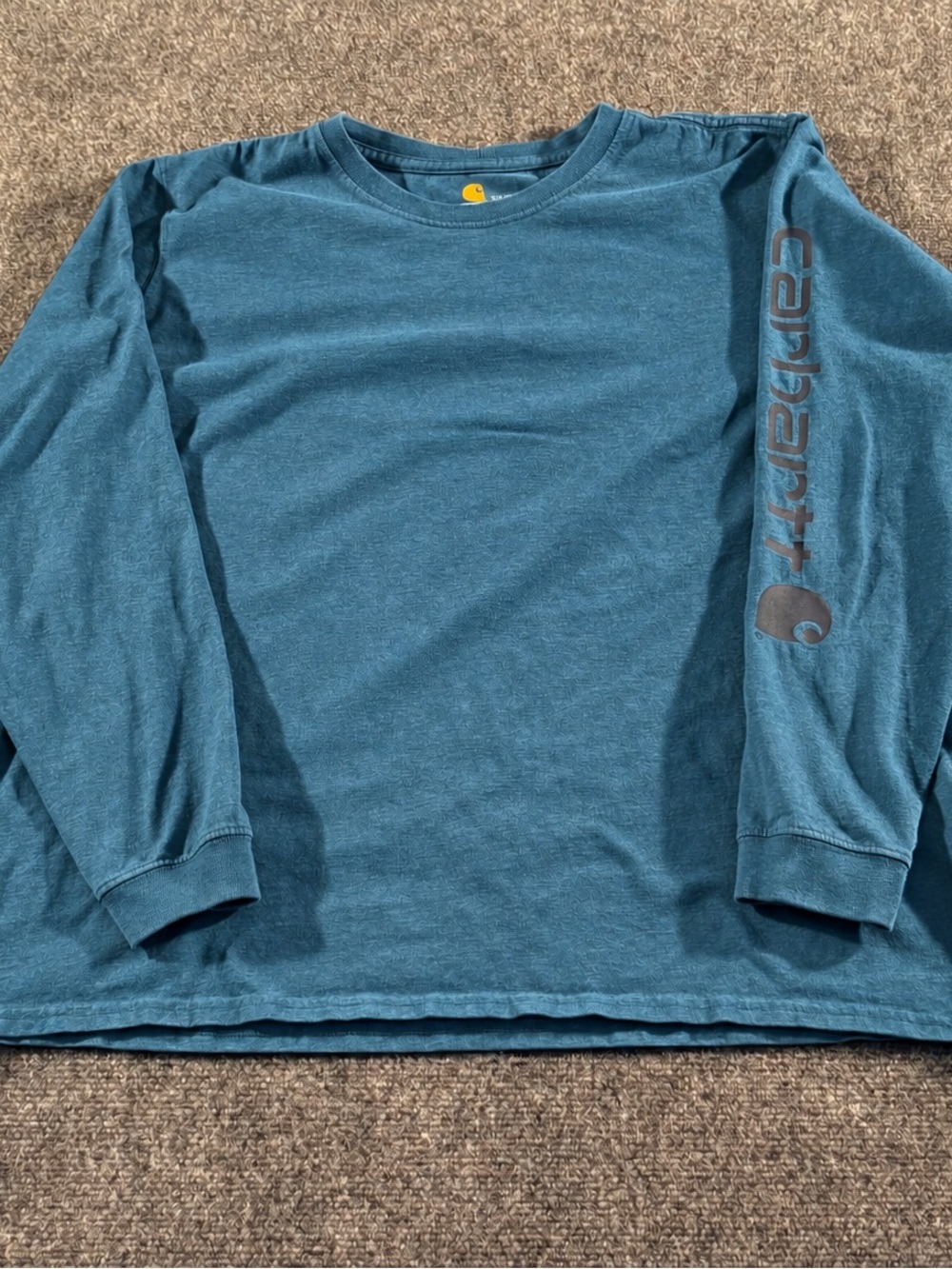 Carhartt Boys XL 16/18 Blue Original Fit Sleeve Logo Long Sleeve Shirt